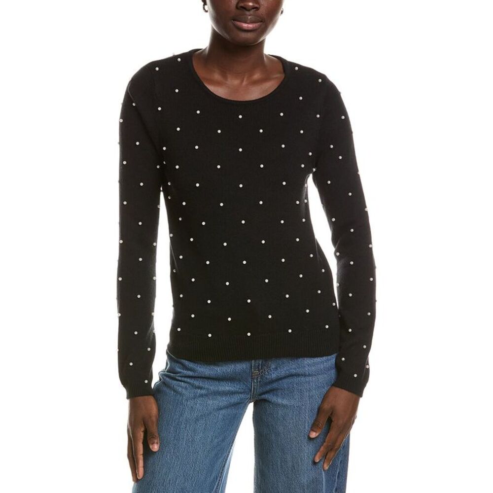 Tyler Bรถe Womens Pearl Wool-Blend Sweater, Black